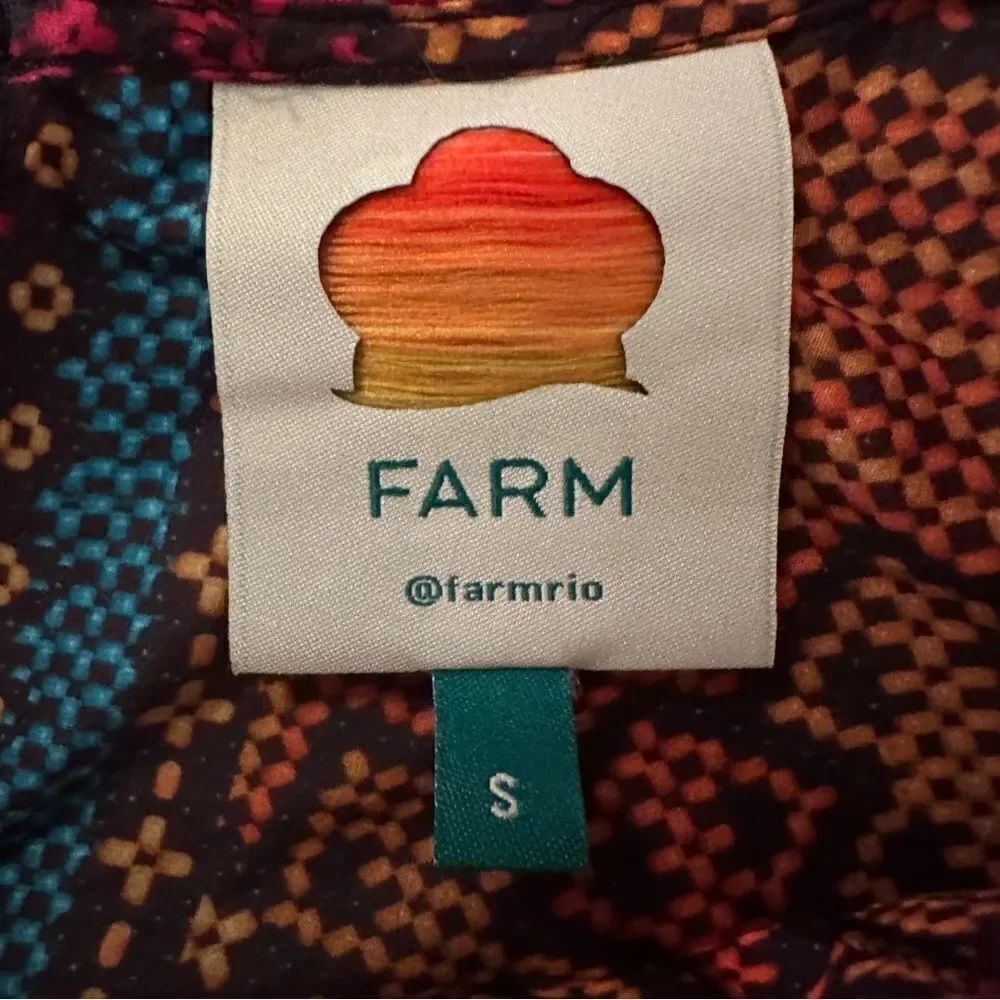 Farm Rio Multi Geometric Flutter Sleeve Blouse - Picture 6 of 8
